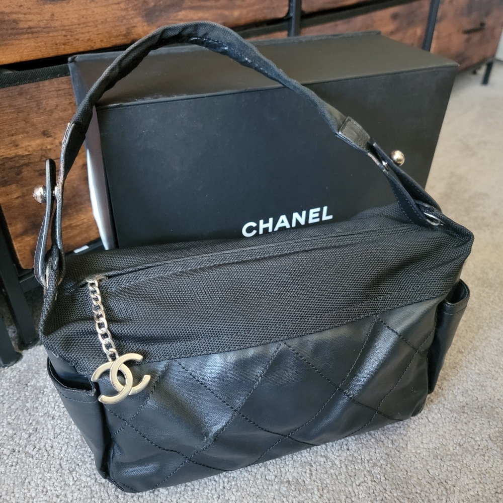 🟢Final Price!! RARE Authentic Chanel Paris Biarritz Canvass CC Shoulder Bag